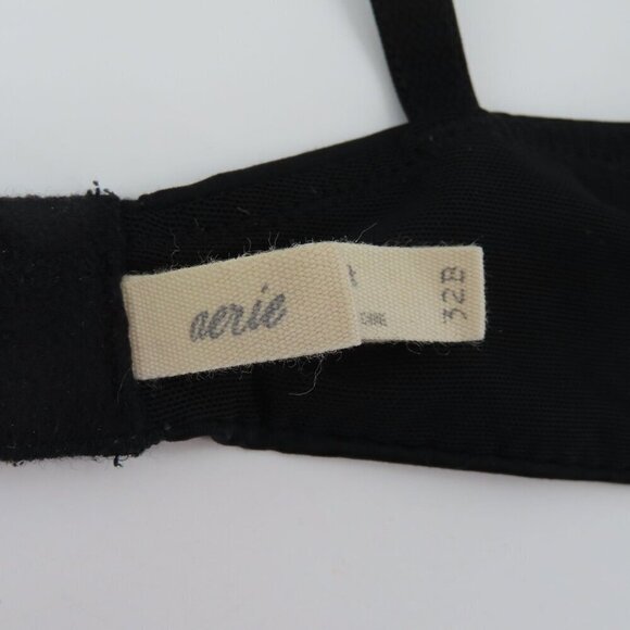 Aerie 32B Maddie Push Up Bra Padded Underwire Strappy Straps Solid Black Women - Picture 11 of 15
